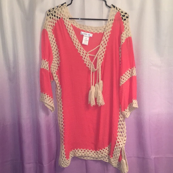 Other - Coral Crochet Swimsuit Coverup Other - Coral Crochet Swimsuit Coverup